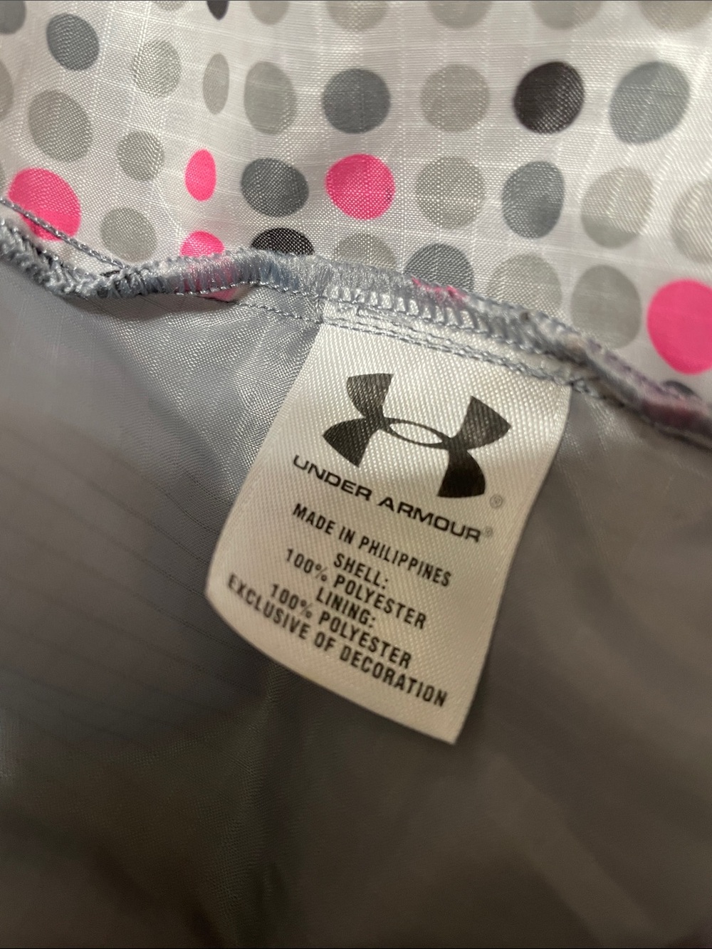 Under Armour Girls Pink & Gray Hooded Windbreaker Jacket - Picture 8 of 8